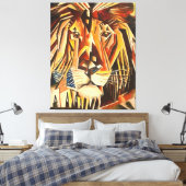 Toile Tête de lion Peinture Cubiste moderne (Insitu(Chambre))
