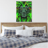 Toile Tête de lion vert enveloppé tissu Lion visage Port (Insitu(Chambre))