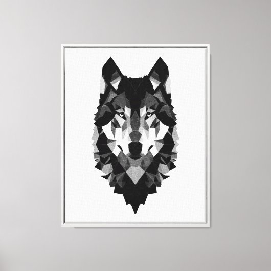 Toile Tête de loup géométrique (Recto)