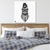 Toile Tete de mort code barre QR G-Skulls avec barbe 7 (Insitu(Chambre))