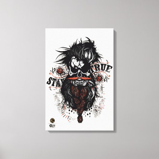 Toile Tête de mort hipster skulls barbu et moustachu sta (Recto)