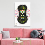 Toile Tête de mort hipster skulls barbu mexicaine (Insitu(Salon))