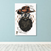 Toile Tête de mort hipster skulls western cowboy (Insitu (Plancher de Bois))