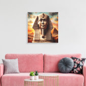 Toile Tête de Sphinx de Gizeh avec Pyramides Voyage en É (Insitu(Salon))