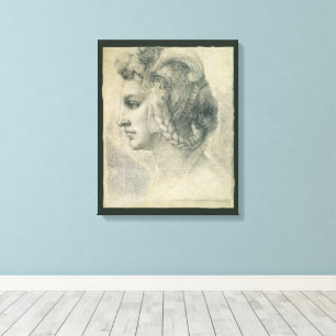 Toile Tête idéale d'une femme de Michel-Ange