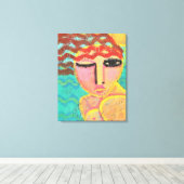 Toile Tête rouge à la plage Portrait Abstrait sur OSB (Insitu (Plancher de Bois))