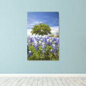 Toile Texas bluebonnets (lupinus texensis) et chêne (Insitu (Plancher de Bois))