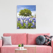 Toile Texas bluebonnets (lupinus texensis) et chêne (Insitu(Salon))
