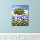 Toile Texas bluebonnets (lupinus texensis) et chêne (Insitu (Plancher de Bois))