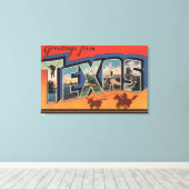 Toile Texas (Cowboy Roping Bull)Scènes de grandes lettre (Insitu (Plancher de Bois))
