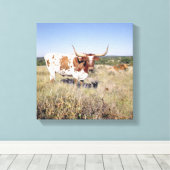 Toile Texas Longhorn Breed (photo) (Insitu (Plancher de Bois))