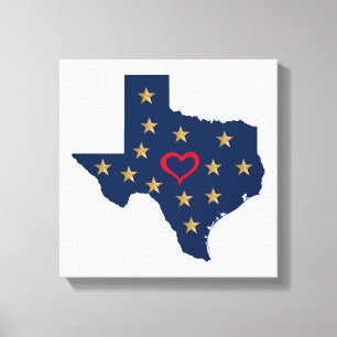 Toile Texas Love and Shining Stars in the Lone Star Stat