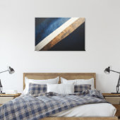 Toile Texte Abstrait Diagonal Bleu Or Texturé (Insitu(Chambre))