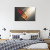 Toile Texte Abstrait Diagonal Rouge Or (Insitu(Chambre))