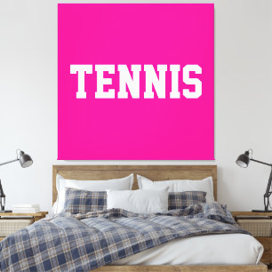 Toile Texte de TENNIS athlétique rose vif sportif amusan