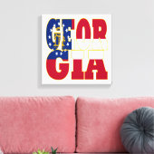 Toile Texte du drapeau de l'État de Géorgie (Insitu(Salon))