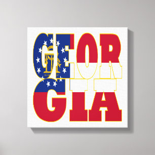 Toile Texte du drapeau de l'État de Géorgie