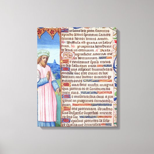 Toile Texte du Magnificat avec un portrait de (Recto)
