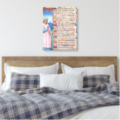 Toile Texte du Magnificat avec un portrait de (Insitu(Chambre))