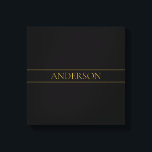 Toile Texte et lignes Gold personnalisables<br><div class="desc">Votre nom ou marque sur mesure.</div>