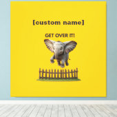 Toile Texte ou nom personnalisé Flying Elephant (Insitu (Plancher de Bois))