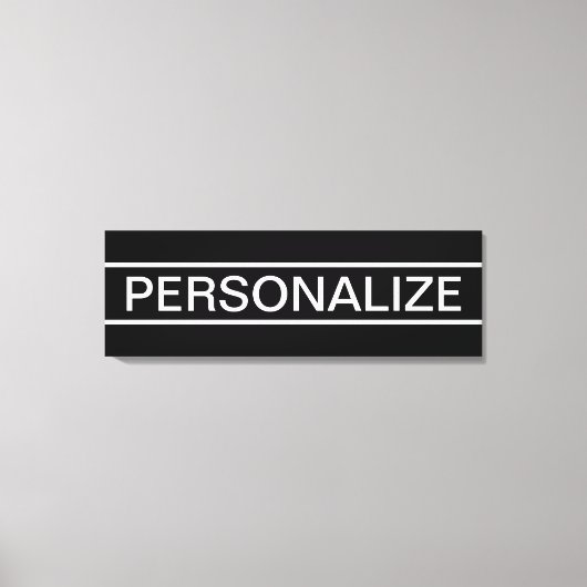 Toile Texte personnalisable | Bold Modern Black & White (Recto)