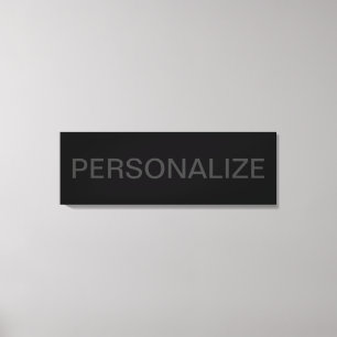 Toile Texte personnalisable   Gras moderne noir et gris 