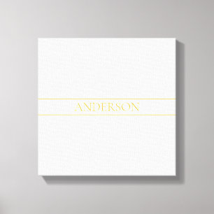 Toile Texte personnalisable simple et élégant   Or blanc
