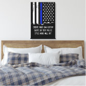 Toile Texte personnalisé du drapeau américain de la poli (Insitu(Chambre))