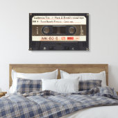 Toile Texte Personnalisé / Retro Love Musique Cassette M (Insitu(Chambre))