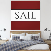 Texte SAIL Gras Sportif Large Bandes Rouges Profon