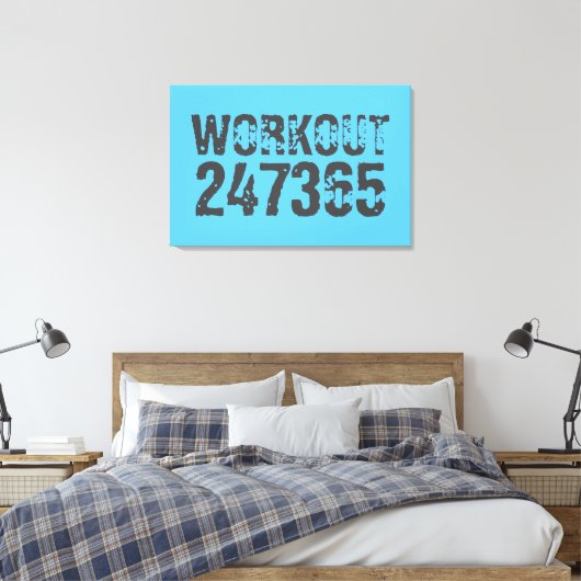 Toile Texte usé et rayé Workout 247365 bleu (Insitu(Chambre))