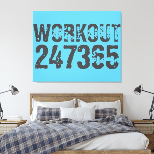 Toile Texte usé et rayé Workout 247365 bleu (Insitu(Chambre))