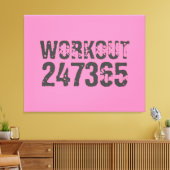 Toile Texte usé et rayé Workout 247365 rose (Insitu(Salon))