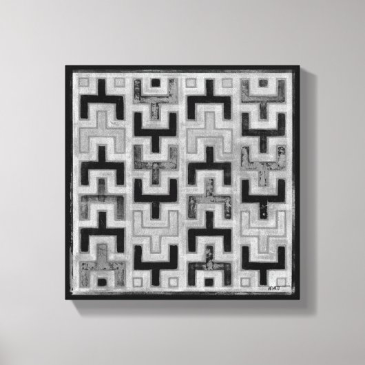 Toile Textile de boue africain avec Motifs géométriques (Recto)