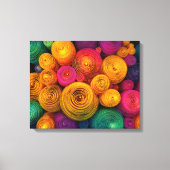 Toile Texture abstraite de cercles concentriques multico (Recto)