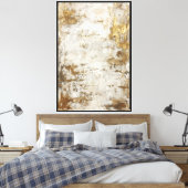 Toile Texture blanc, beige et gris avec abstrait doré (Insitu(Chambre))