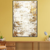 Toile Texture blanc, beige et gris avec abstrait doré (Insitu(Salon))