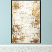 Toile Texture blanc, beige et gris avec abstrait doré (Insitu (Plancher de Bois))