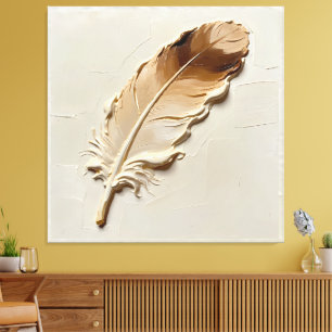 Toile Texture minimaliste de plume marron beige en 3D