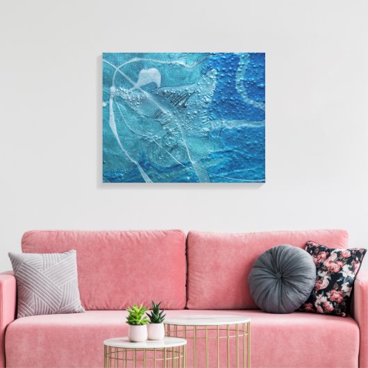 Toile texture turquoise abstraite (Insitu(Salon))