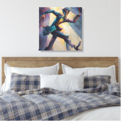 Toile Textured Geometric Expressionist Man Dancing (Insitu(Chambre))