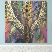 Toile Th Divine Tree Of Life celestial wings and jewels (Insitu (Plancher de Bois))