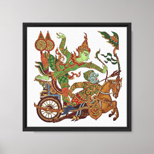 Toile Thai Ramakien Art traditionnel - Fresque ancienne