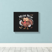 Toile Thanksgiving Chat Funny Fake Chat Meow Thanksgivin (Insitu (Plancher de Bois))
