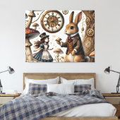 Toile Thé Alice au pays des merveilles Lapin Blanc Art (Insitu(Chambre))