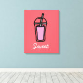 Toile Thé au lait thé rose bulle thé (Insitu (Plancher de Bois))