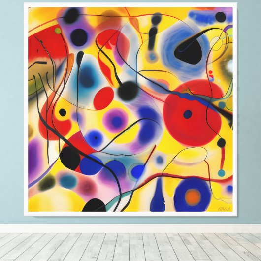 Toile The Blue 10 Abstract Meets Red 6 (Insitu (Plancher de Bois))