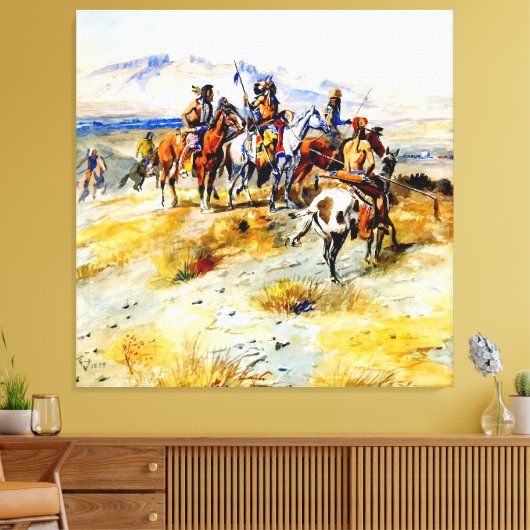 Toile "The Coming of the White Man" par Charles M Russel (Insitu(Salon))