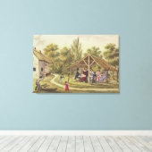 Toile Thé de l'après-midi dans une taverne du journal de (Insitu (Plancher de Bois))